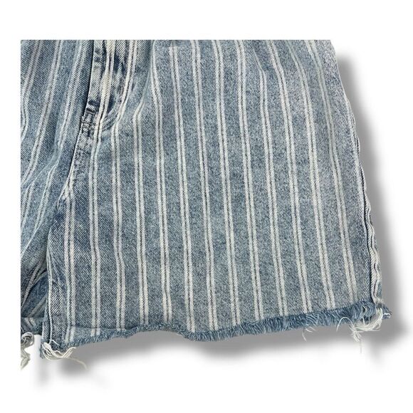 Free People Dogtown Pleated Stripes High Rise Shorts Size 29 - Picture 3 of 7